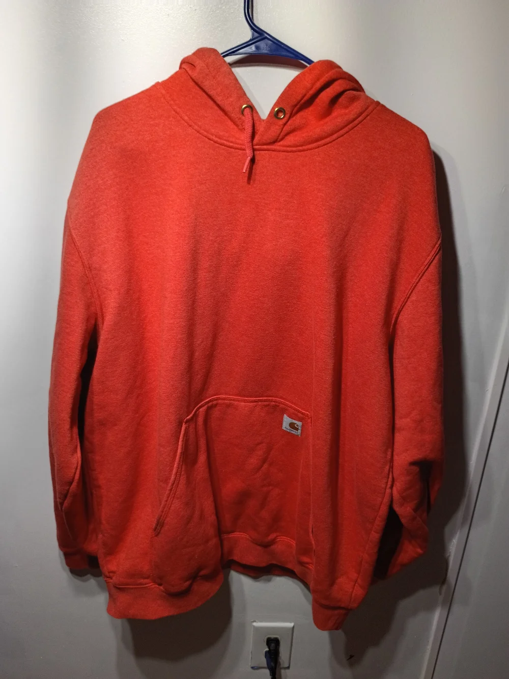 Carhartt Orange Pullover Hoodie with Front Pocket